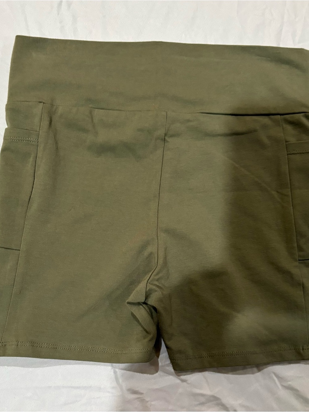 Ambiance Olive-Toned High-Waist Active Shorts